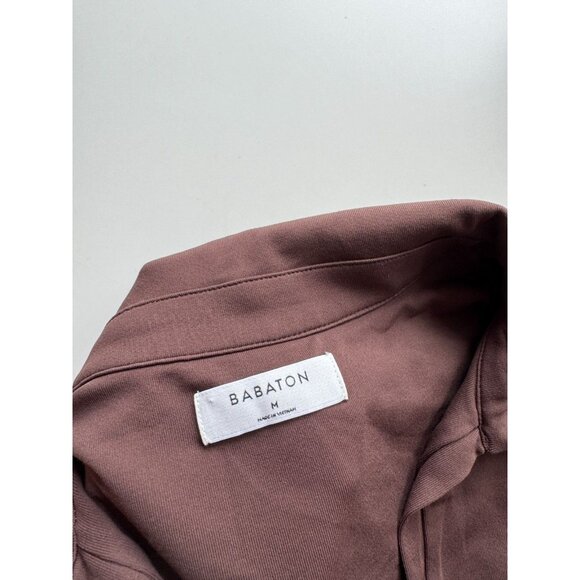 Aritzia BABATON Contour Brown Jersey Polo Long Sleeve Waist T-Shirt, Size M - Picture 8 of 13